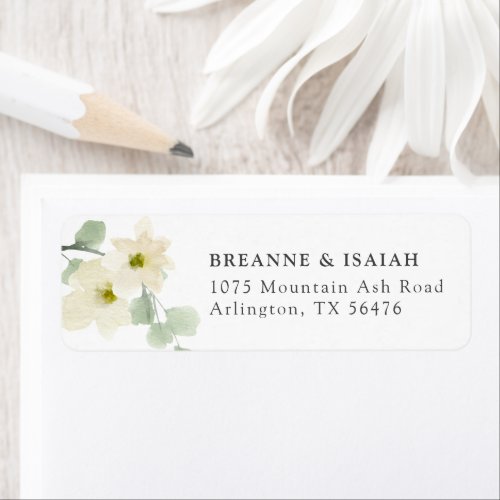 Simple Elegant Watercolor  Return Address Labels