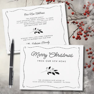 Simple Elegant Wavy Border Holiday Moving Announcement