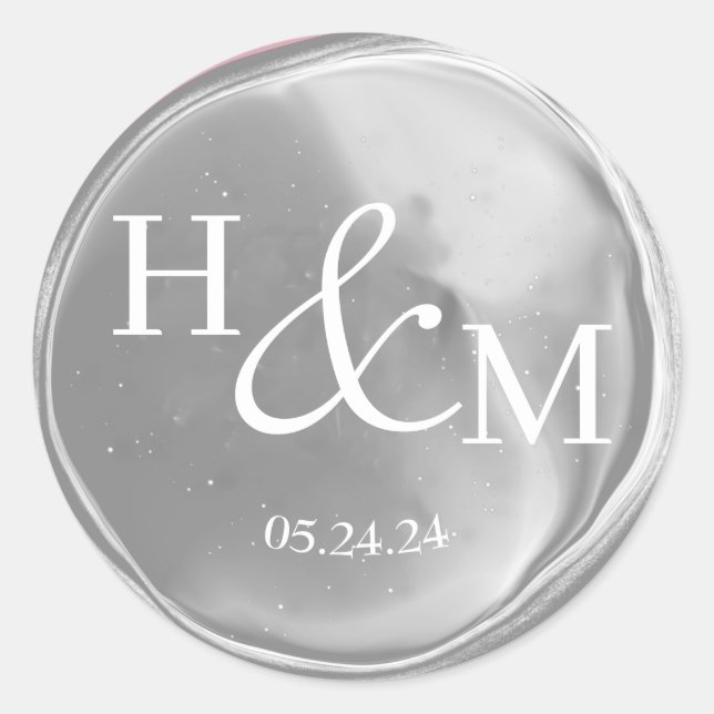 Simple Elegant Wax Seal Monogrammed Wedding (Front)