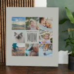 Simple Elegant | We love you mom Family Collage  Faux Canvas Print<br><div class="desc">Modern Chic Mother's Day Mom Family Photo Collage cute mini pocket photo album Faux Canvas Print</div>