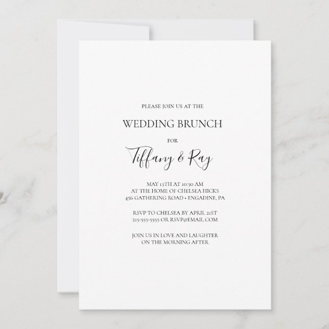 Simple Elegant Wedding Brunch Invitation (Front)