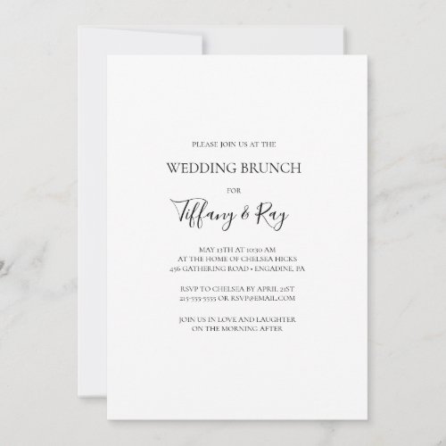 Simple Elegant Wedding Brunch Invitation