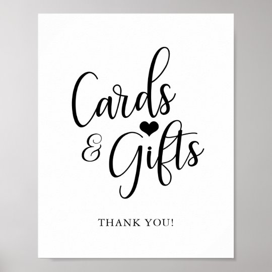 Simple Elegant Wedding CARDS & GIFTS Sign | Zazzle.com