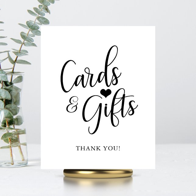 Simple Elegant Wedding CARDS & GIFTS Sign (Simple Elegant Wedding CARDS & GIFTS Sign)