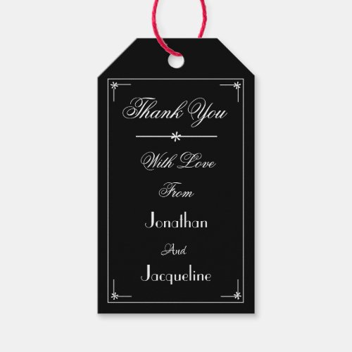 Simple Elegant Wedding Chic Script Name Thank You  Gift Tags