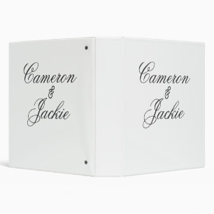 Simple elegant wedding couple name stylish calligr 3 ring binder