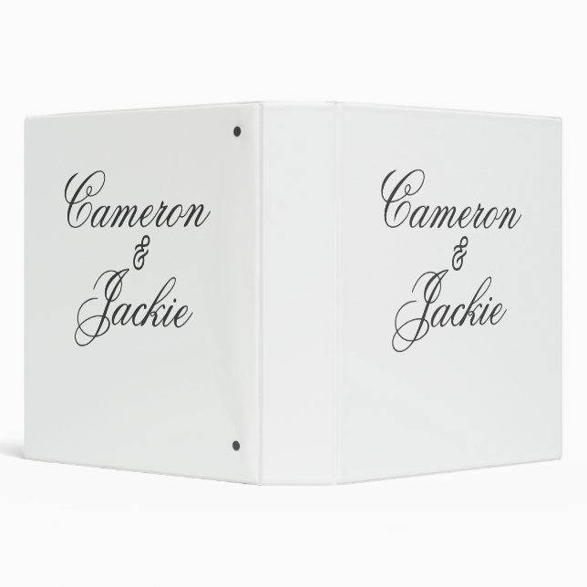 Simple elegant wedding couple name stylish calligr 3 ring binder (Background)