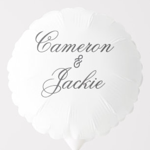 Simple elegant wedding couple name stylish calligr balloon