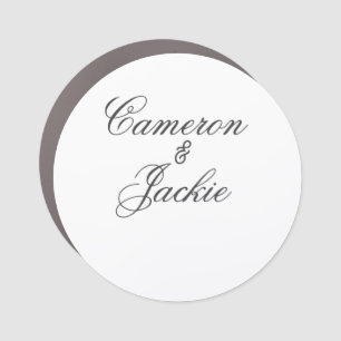 Simple elegant wedding couple name stylish calligr car magnet