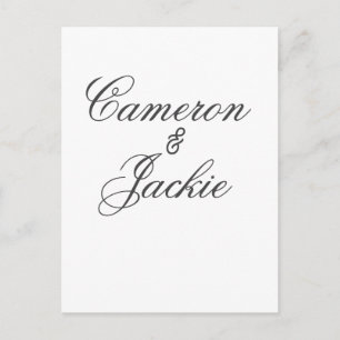 Simple elegant wedding couple name stylish calligr postcard
