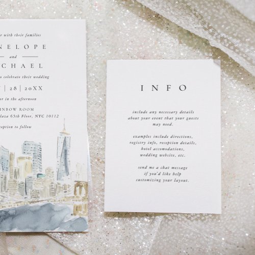 Simple Elegant Wedding Dark Blue Back Enclosure Card