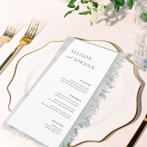 Simple Elegant Wedding Dinner Party Menus