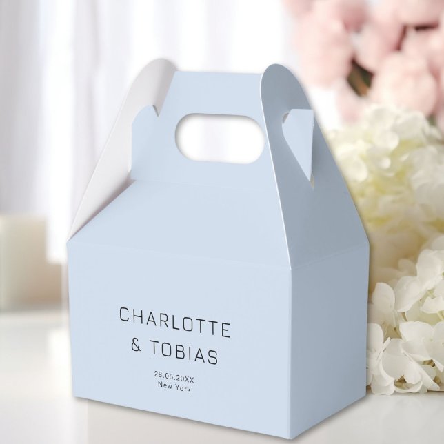Simple, elegant wedding favor boxes (Simple, elegant wedding favor boxes with your name and date.)