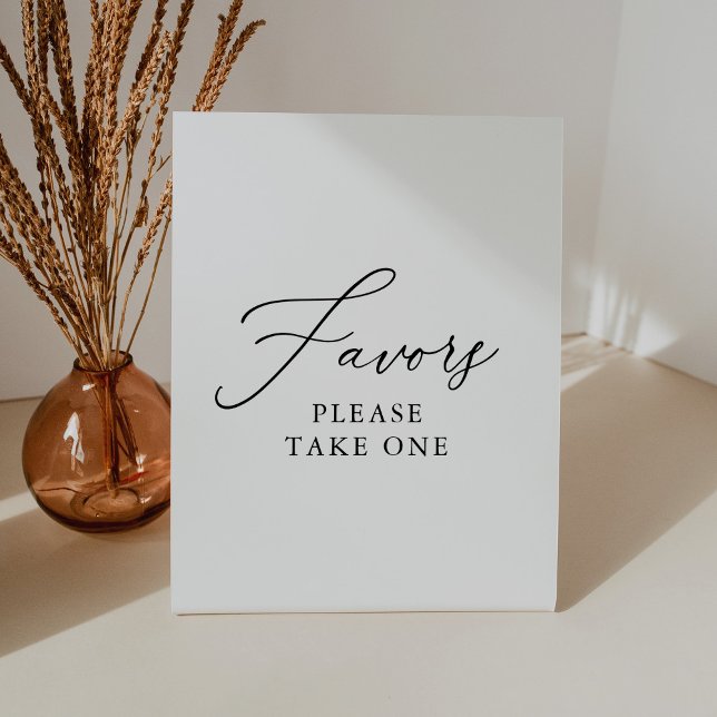 Simple Elegant Wedding Favors Pedestal Sign (Creator Uploaded)