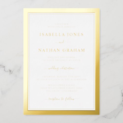 Simple Elegant Wedding Foil Invitation