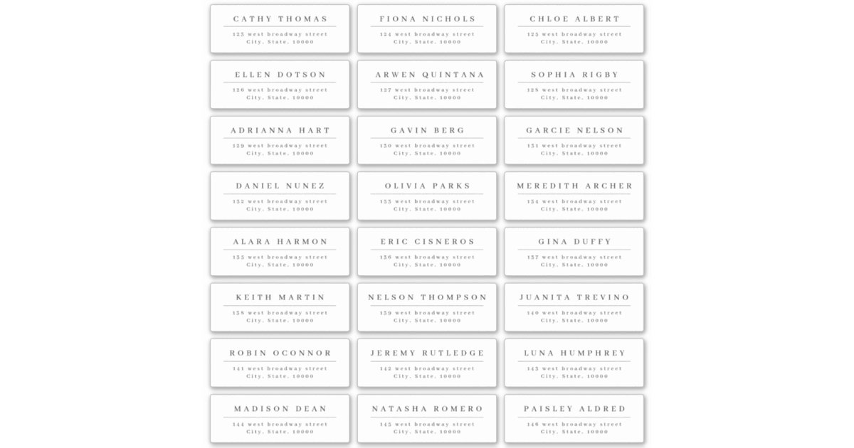 Simple elegant wedding guest address label Zazzle