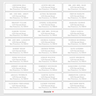 Simple Elegant Wedding Guest Address Labels