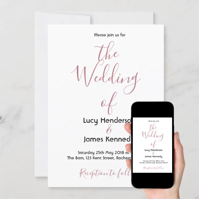 Simple Elegant Wedding Invitation | Zazzle