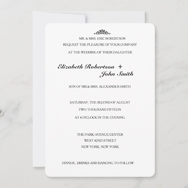 Simple Elegant Wedding Invitation (Front)