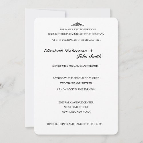 Simple Elegant Wedding Invitation