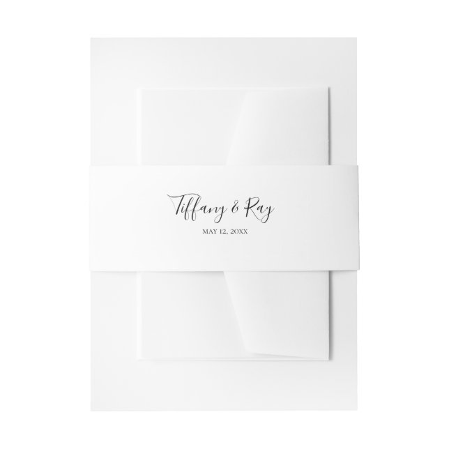 Simple Elegant Wedding Invitation Belly Band (Front Example)