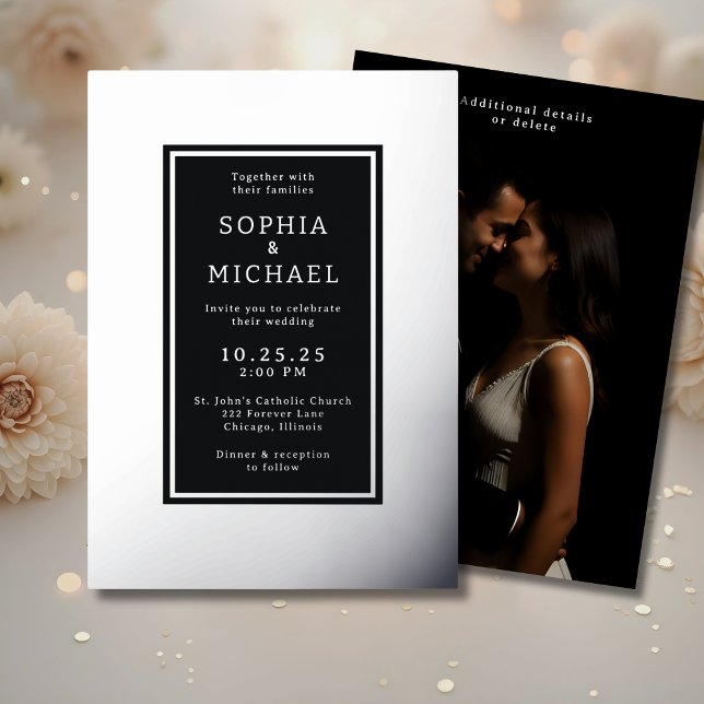 Simple Elegant Wedding Invitation Photo Template  (Creator Uploaded)
