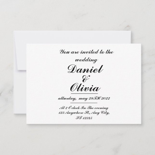 Simple Elegant Wedding Invitation Template (Front)