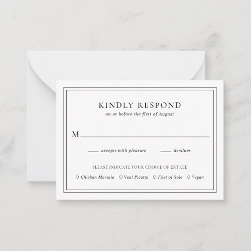 Simple Elegant Wedding Mini RSVP Card