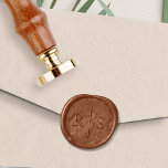 Simple Elegant Wedding Monogram Wax Seal Stamp<br><div class="desc">This simple and elegant monogram wax seal kit features your initials in traditional serif black lettering,  bisected by a thin vertical line.</div>