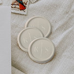 Simple Elegant Wedding Monogram Wax Seal Sticker<br><div class="desc">This simple and elegant monogram wax sticker features your initials in traditional serif black lettering,  bisected by a thin vertical line.</div>