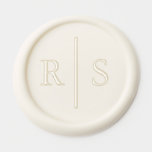 Simple Elegant Wedding Monogram Wax Seal Sticker<br><div class="desc">This simple and elegant monogram wax sticker features your initials in traditional serif black lettering,  bisected by a thin vertical line.</div>