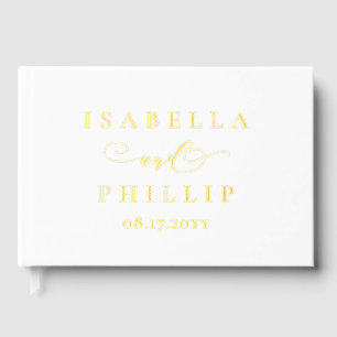 Simple elegant wedding names foil guest book