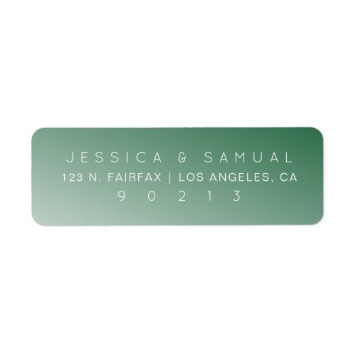 Simple Elegant Wedding Ombre Green Return Address Label