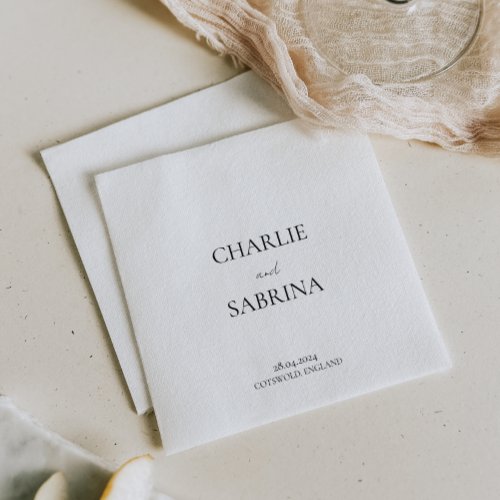Simple Elegant Wedding Paper Napkin