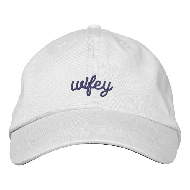 Simple Elegant Wedding Party Embroidered Baseball Cap (Front)