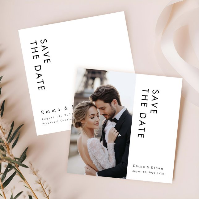 Simple Elegant Wedding Photo Square Save The Date (Creator Uploaded)