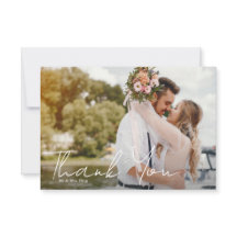 Simple Elegant Wedding Photo Thank You Card