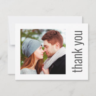 Simple Elegant Wedding Photo Thank You Note Card