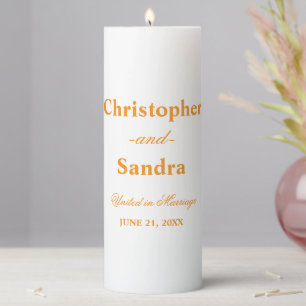 Simple Elegant Wedding Pillar Candle Minimal