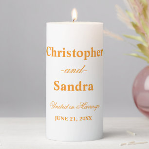 Simple Elegant Wedding Pillar Candle Minimal