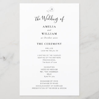 simple elegant wedding program