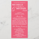 Simple Elegant Wedding Program<br><div class="desc">This simple,  beautiful and elegant Wedding Program will coordinate with any wedding theme.  This program is available in white and pink and many more colors.  Please visit our shop for matching stationery and more color options!</div>