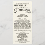Simple Elegant Wedding Program<br><div class="desc">This simple,  beautiful and elegant Wedding Program will coordinate with any wedding theme.  This program is available in black and ivory and many more colors.  Please visit our shop for matching stationery and more color options!</div>