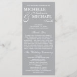 Simple Elegant Wedding Program<br><div class="desc">This simple,  beautiful and elegant Wedding Program will coordinate with any wedding theme.  This program is available in black and grey and many more colors.  Please visit our shop for matching stationery and more color options!</div>