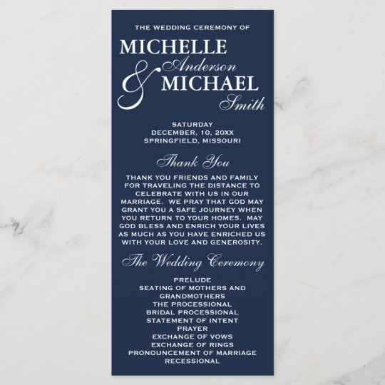 Simple Elegant Wedding Program Zazzle Simple Elegant Wedding Program