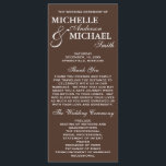Simple Elegant Wedding Program<br><div class="desc">This simple,  beautiful and elegant Wedding Program will coordinate with any wedding theme.  This program is available in white and brown and many more colors.  Please visit our shop for matching stationery and more color options!</div>