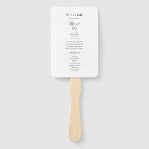 Simple Elegant Wedding Program Hand Fan