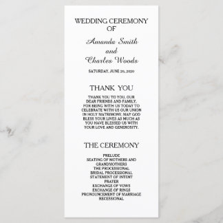 Simple Elegant Wedding Programs