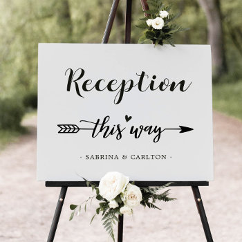 Simple Elegant Wedding Reception Direction Canvas by CardHunter at Zazzle