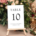 Simple Elegant Wedding Reception Table Number<br><div class="desc">Simple wedding reception table number sign featuring "Table" and the table number in elegant serif typography, and your names and your reception date in modern typography. Create each table number individually and add to your shopping cart one at a time, then check out once all numbers are in your cart....</div>